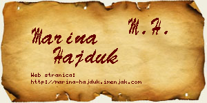 Marina Hajduk vizit kartica